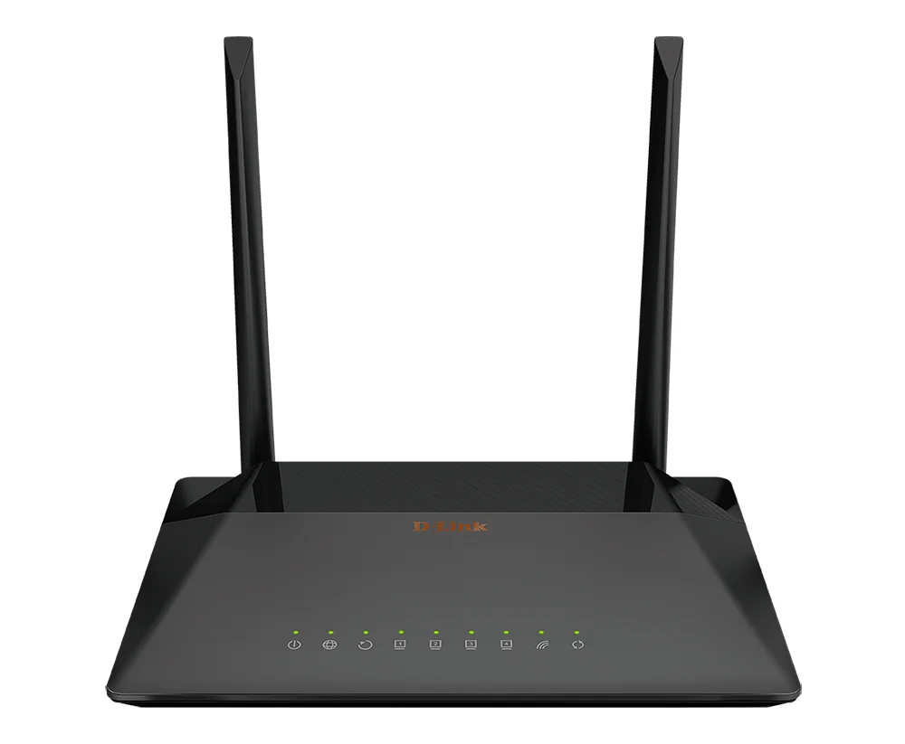 Wi-Fi роутер D-Link DSL-224, N300, ADSL2+ (AnnexA/L/M), черный