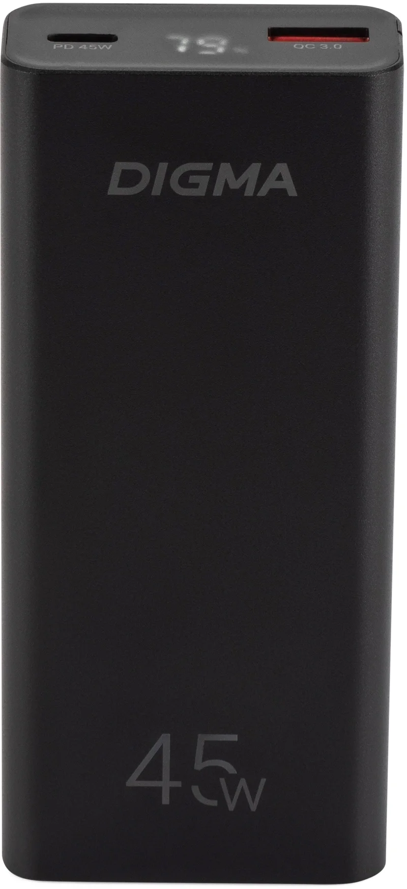 Внешний аккумулятор (Power Bank) Digma DGPF10E, 10000мAч, черный DGPF10E45ABK