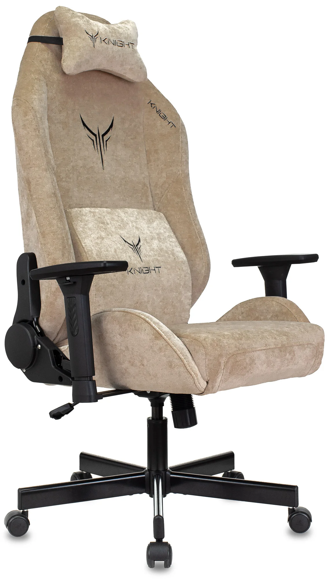 Кресло игровое KNIGHT N1, на колесиках, ткань, бежевый [knight n1 beige]
