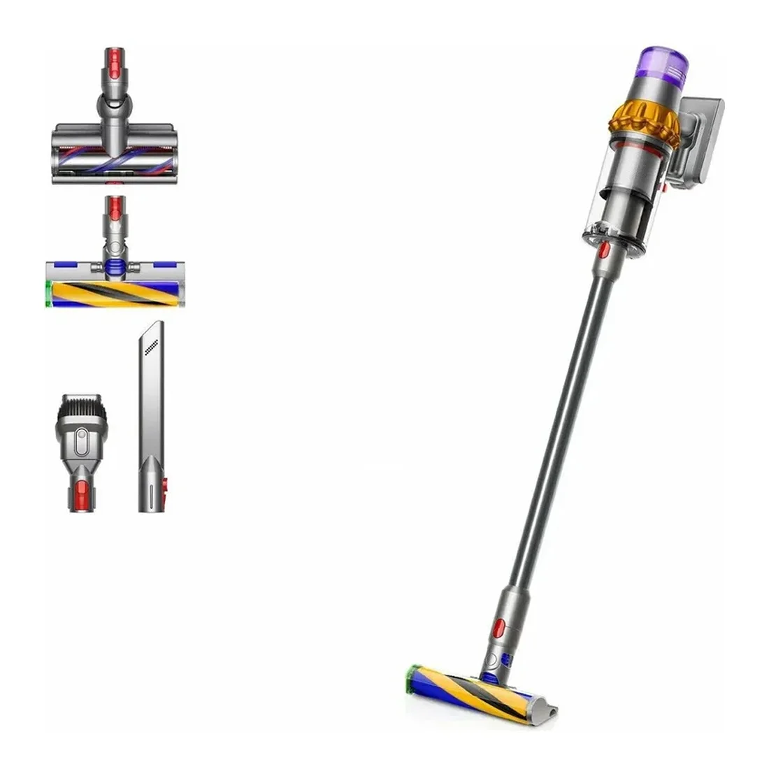 Вертикальный беспроводной пылесос Dyson V15 Detect Absolute SV47 (447033-01) 3-pin, цвет: серебристый