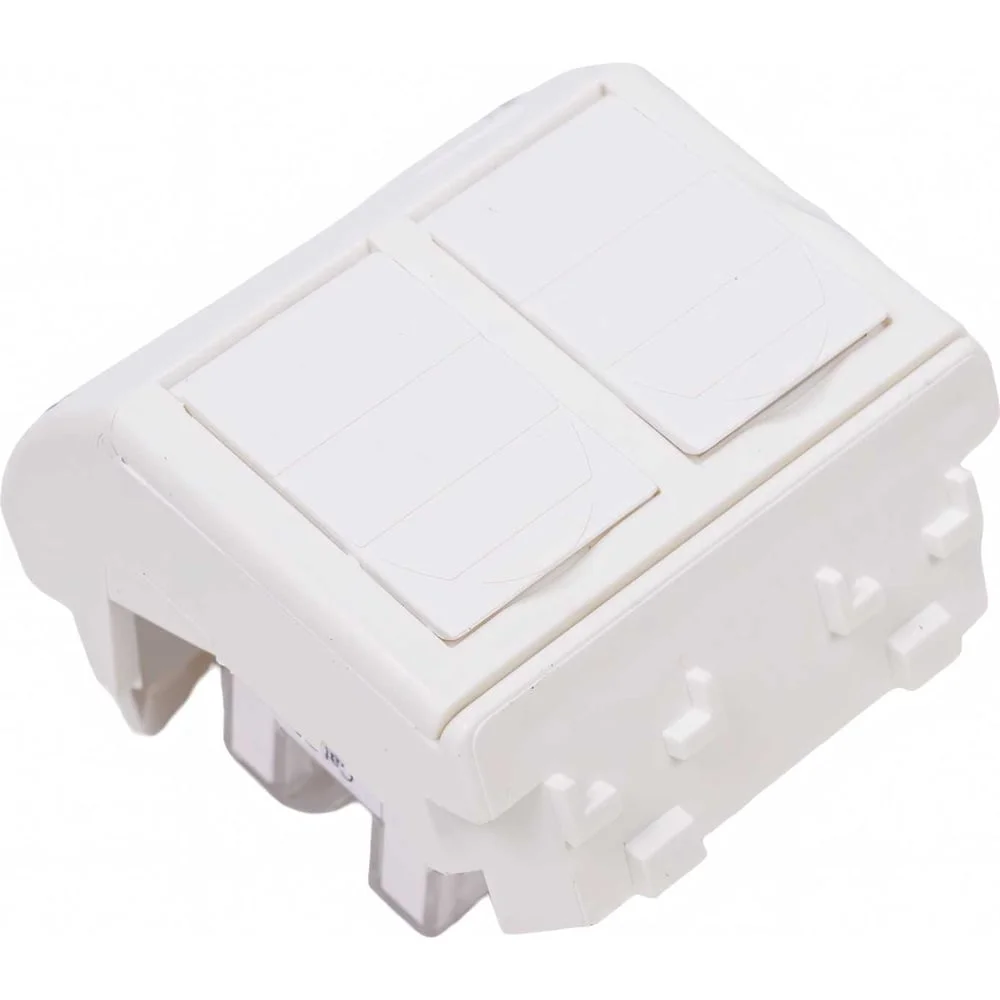DKC Компьютерная розетка RJ-45, кат.5Е , белая, 2мод. 76656B