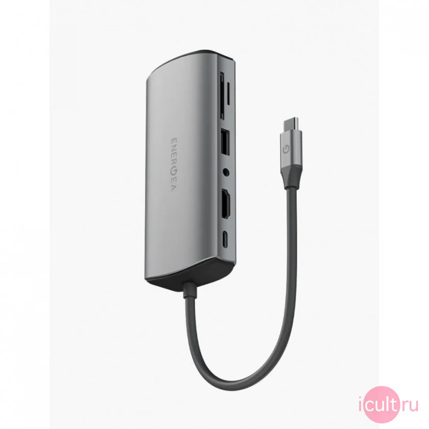 USB-хаб EnergEA AluHub Max (11in1) USB C/ SD Card Reader/ Micro SD Reader/ 4 X USB-A/ 4K HDMI/ VGA/ 100W USB-C /3.5MM Jack (Audio Only)- темно серый (Gunmetal)