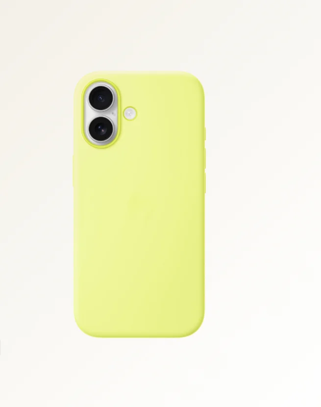 Чехол накладка для iPhone 17 6.3" Silicone  (Button/Magsafe) Neon Yellow