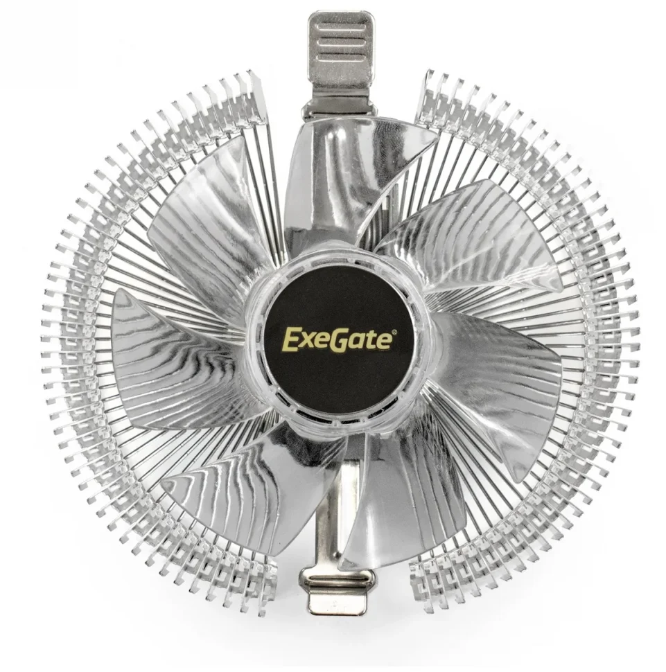 Кулер для процессора ExeGate Wizard EE91-PWM серебристый/синяя подсветка 1 шт.