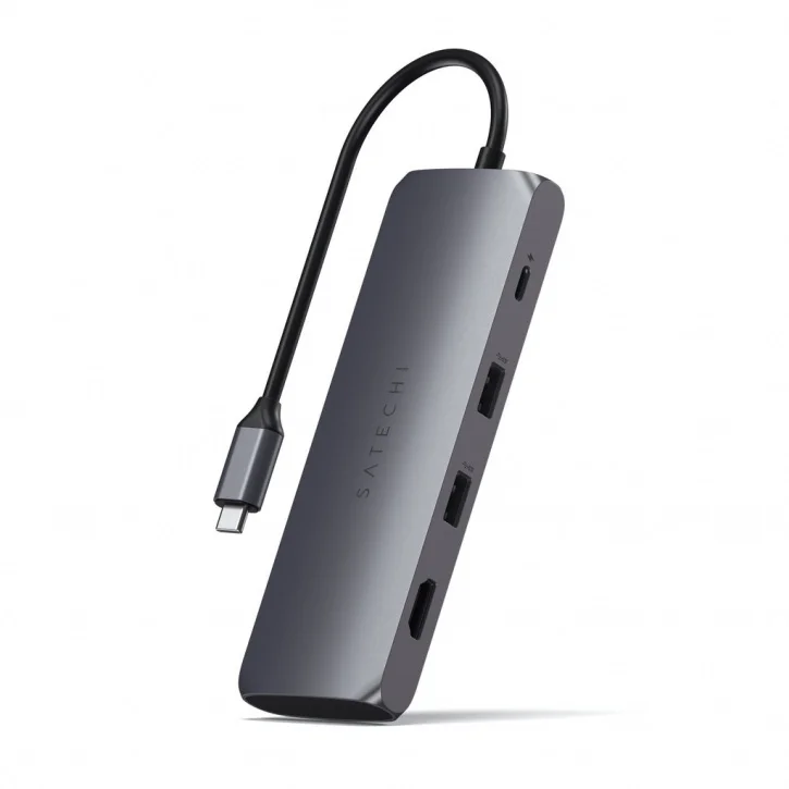 Док-станция Satechi USB-C Hybrid Multiport Adapter, (with SSD Enclosure, 2xUSB 3.1, USB Type-C, HDMI), Серый ST-UCHSEM