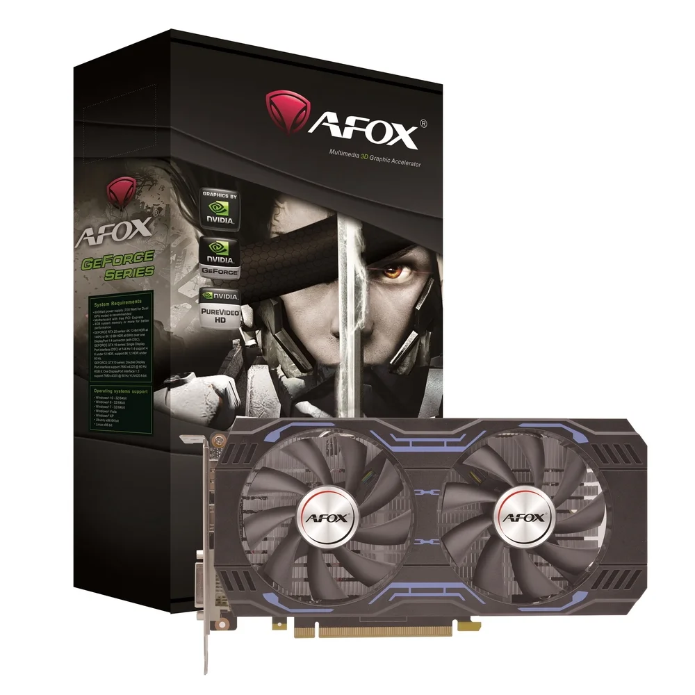 Видеокарта AFOX AF1660S-6144D6H1-V2 GEFORCE GTX1660 SUPER 6GB GDDR6 192BIT DP DVI HDMI ATX DUAL FAN RETAIL PACK {10} AF1660S-6144D6H1-V2