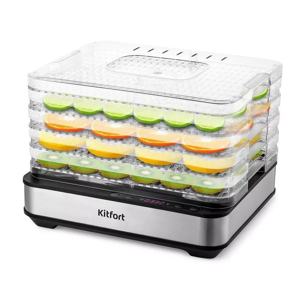 Сушка для фруктов и овощей Kitfort КТ-1933 5под. 420Вт нержавеющая сталь