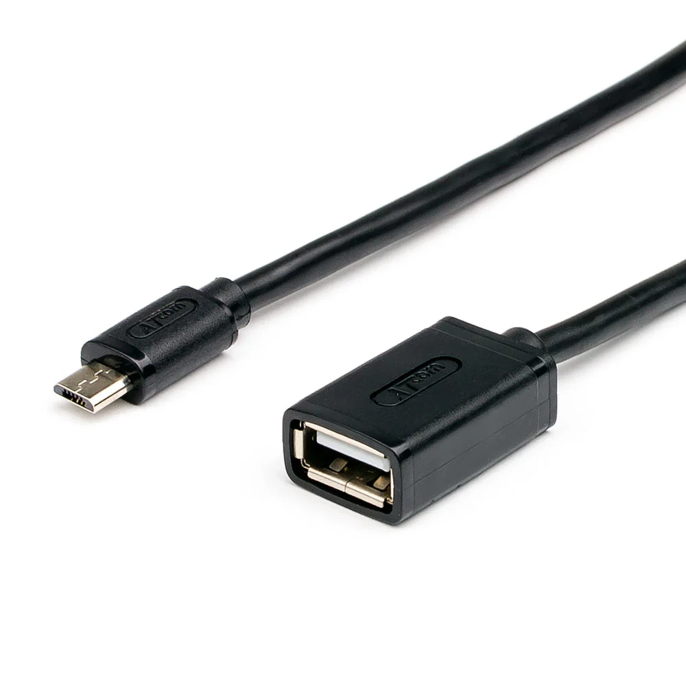 Кабель ATcom USB 2.0 AF - Micro 5P OTG 0.1m АТ3792