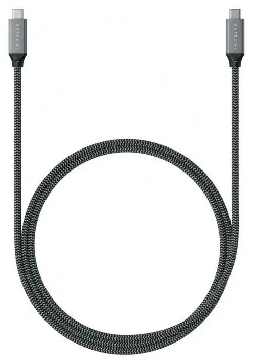 Кабель Satechi USB4 C to C длина 25 см. Цвет: серый космос Satechi USB4 C to C Cable 25 cm - Space Gray