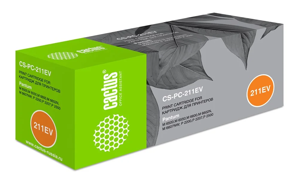 Картридж лазерный Cactus CS-PC-211EV PC-211EV черный (1600стр.) для Pantum P2200/P2207/P2500/P2507/P