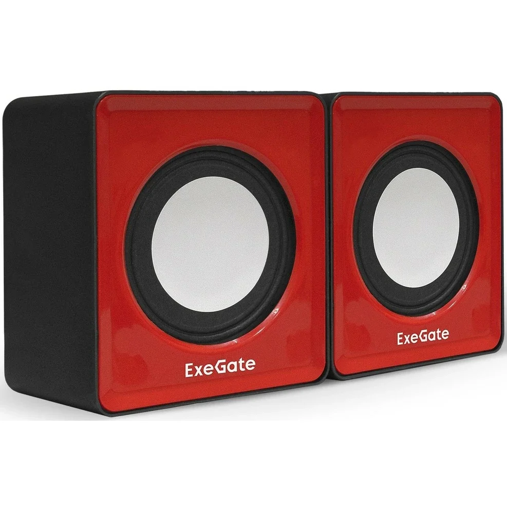 Колонки Exegate EX289920RUS Акустическая система 2.0 ExeGate Disco 140 Red (питание USB, 2х3Вт (6Вт RMS), 100-20000Гц, красный)