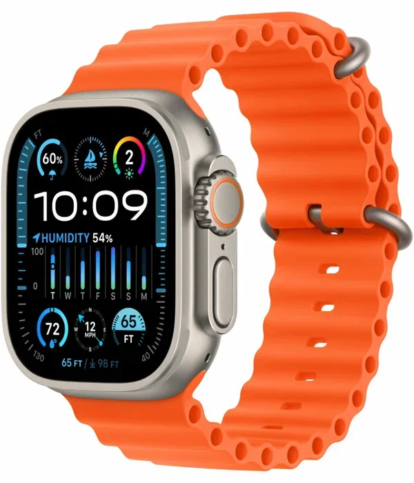 Умные часы Apple Watch Ultra 2 49mm (2023), Titanium case Orange ocean band (Для других стран)