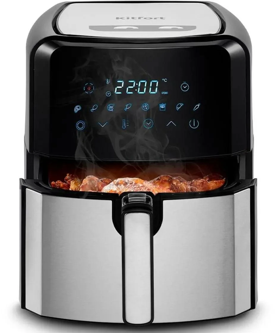 Аэрогриль KitFort КТ-2239,  черный и серебристый