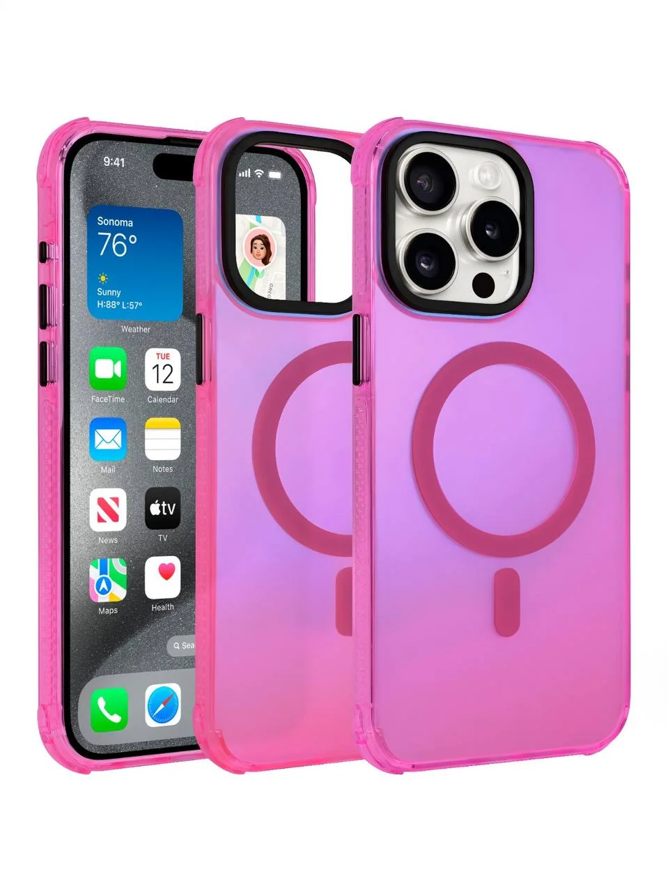 Чехол накладка iPhone 15 6.1" Gurdini Asty Series with Magsafe Rose Red