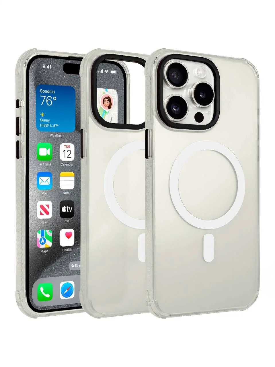 Чехол накладка iPhone 15 6.1" Gurdini Asty Series with Magsafe White