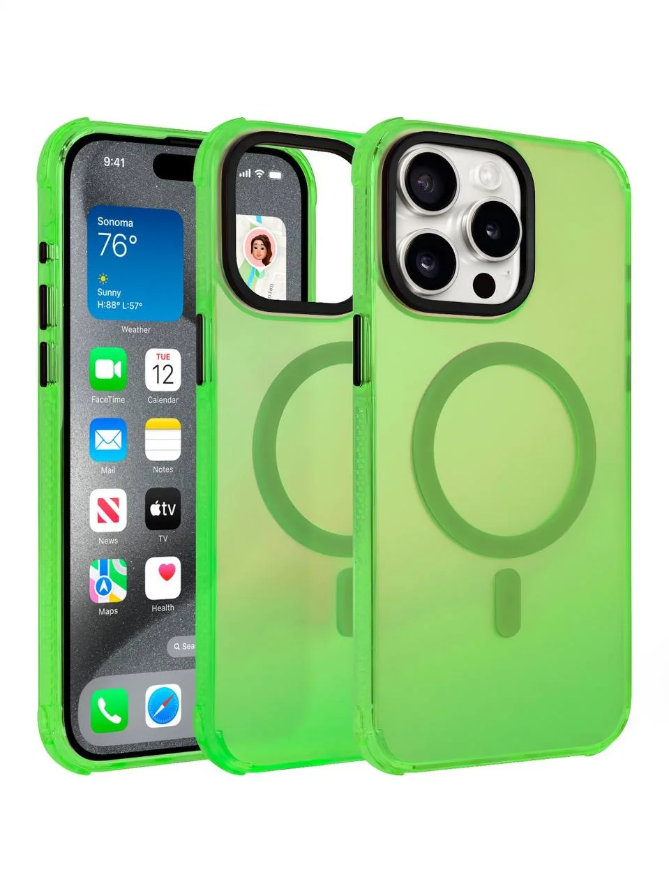 Чехол накладка iPhone 15 Pro 6.1" Gurdini Asty Series with Magsafe Green