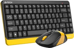 Комплект (клавиатура+мышь) A4TECH Fstyler FG1110, USB, беспроводной, черный и жёлтый [fg1110 bumblebee]