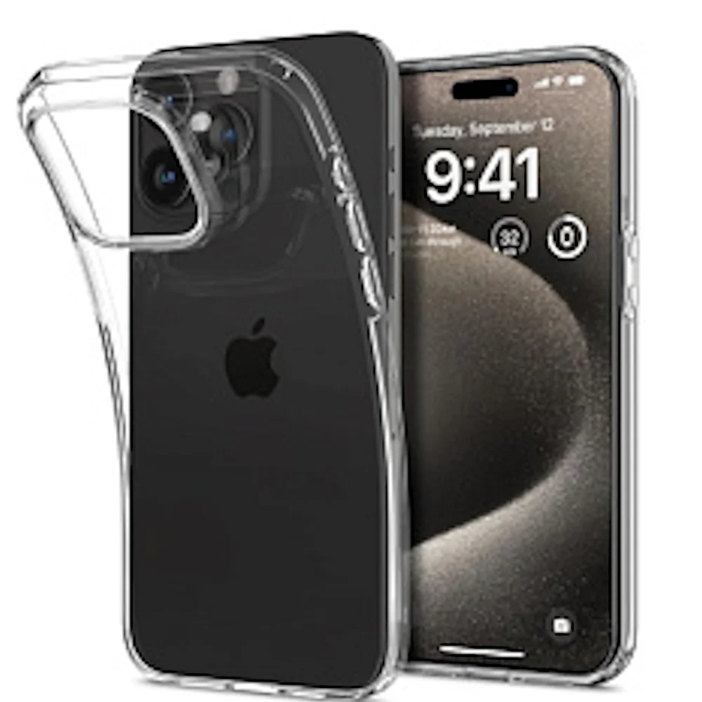 Чехол силиконовый для Apple iPhone 15 Pro плотный (Прозрачный)