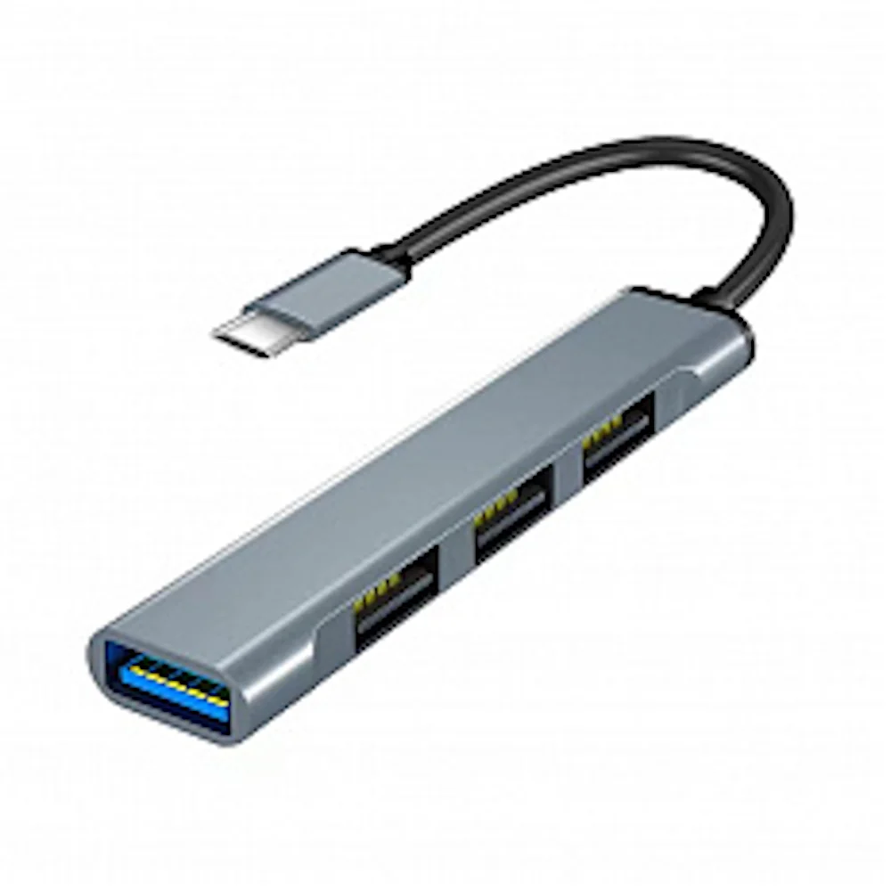 Переходник iNeez USB-C to 3USB 2.0 + 1USB 3.0 (Графитовый)