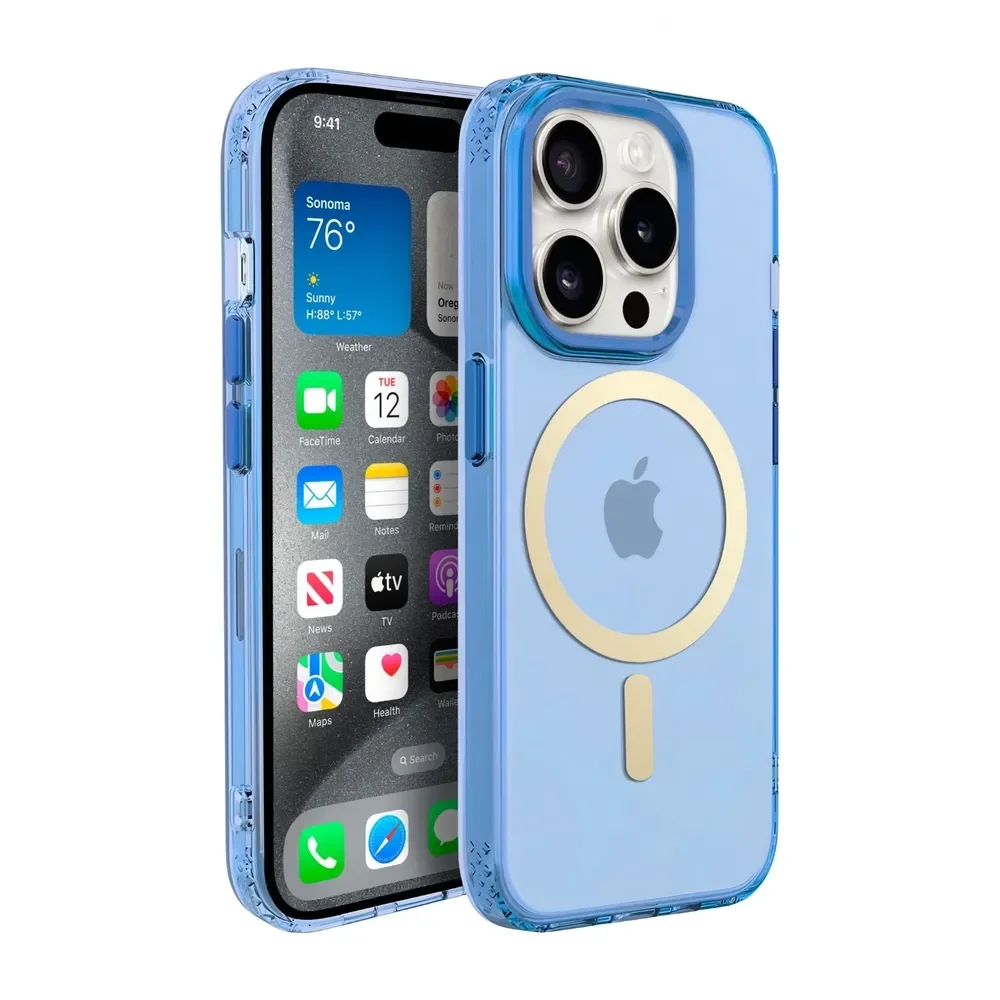Чехол накладка iPhone 15 Pro Max 6.7" Gurdini Rome Series with Magsafe Blue