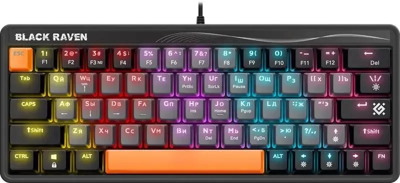 Клавиатура Defender Black Raven GK-417,  USB, серый [45413]