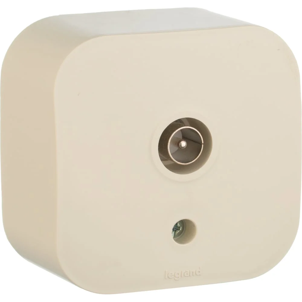 Розетка телевизионная Legrand Quteo открытая, слоновая кость [782245]