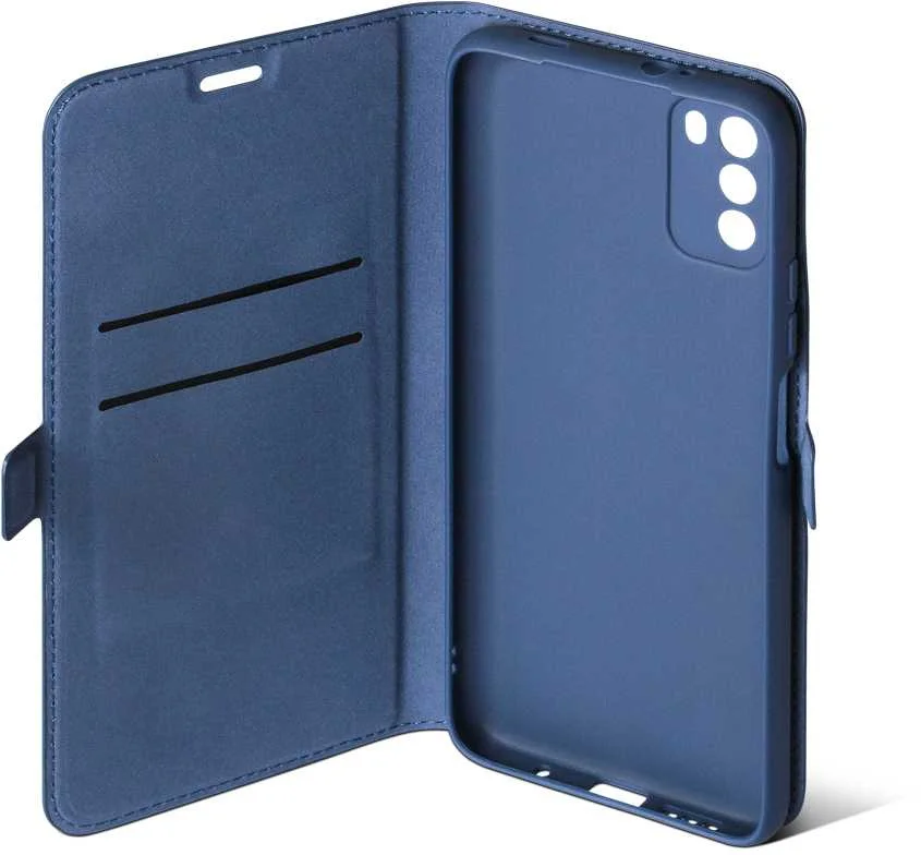 Чехол (флип-кейс) DF poFlip-03, для Xiaomi Poco M3, синий [df poflip-03 (blue)]