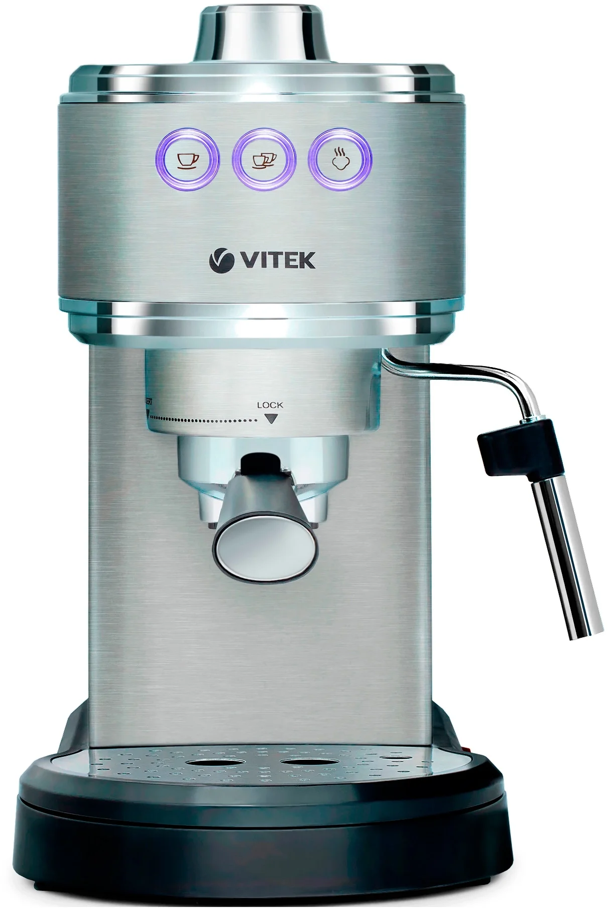 Кофеварка Vitek VT-1515,  рожковая,  серебристый