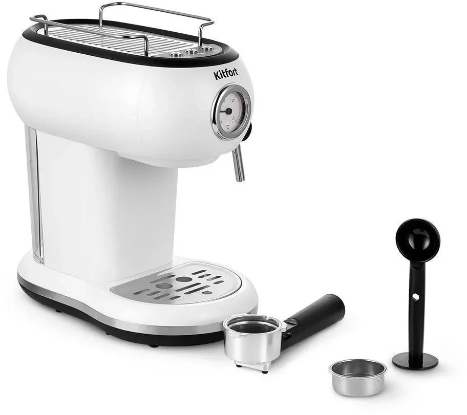 Кофеварка KitFort КТ-7219,  рожковая,  белый