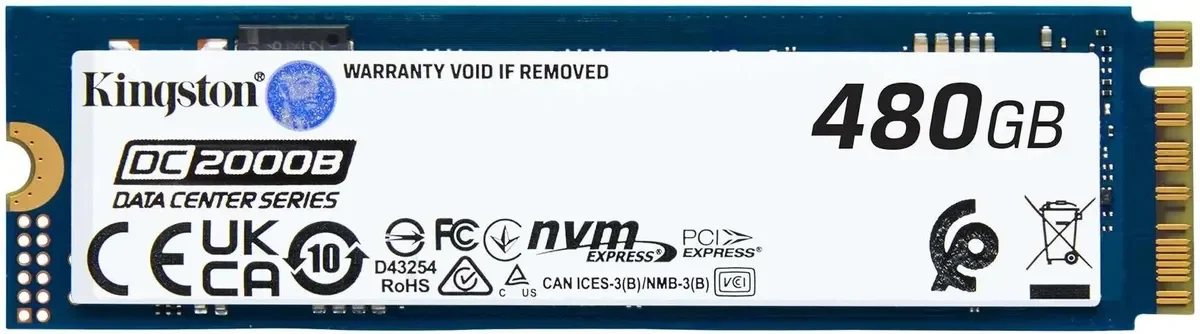 SSD накопитель Kingston DC2000B 480ГБ, M.2 2280, PCIe 4.0 x4,  NVMe,  M.2 [sedc2000bm8/480g]