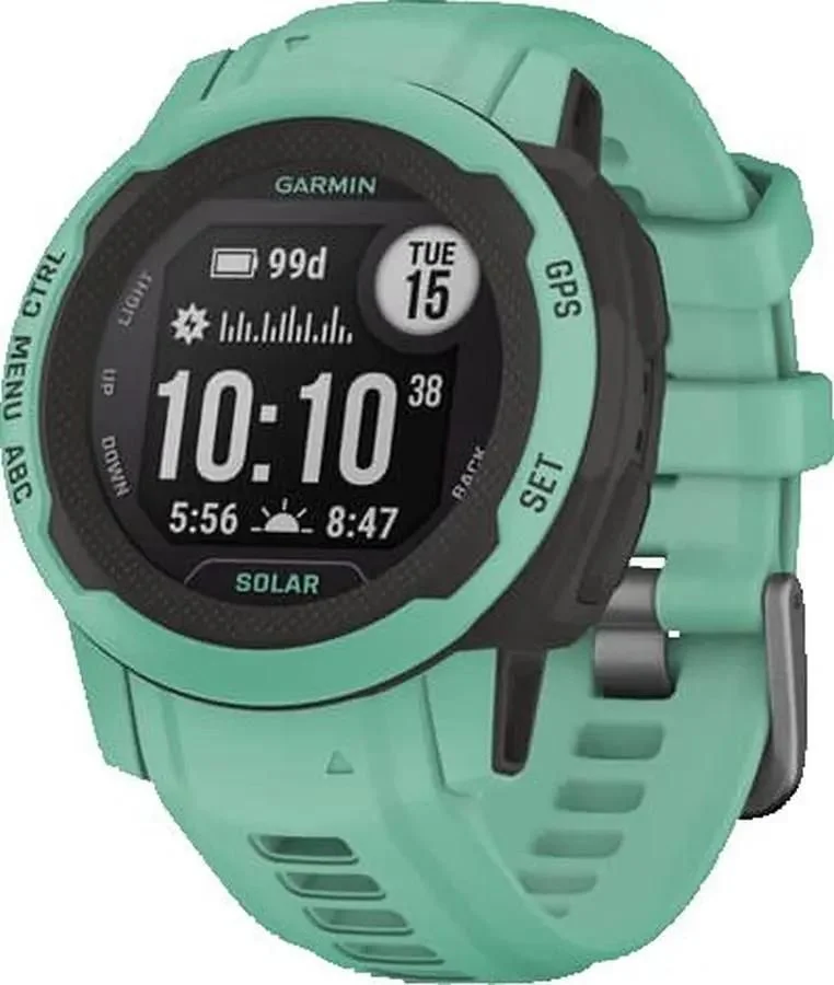 Смарт-часы Garmin Instinct 2S Solar Tactical, 20 мм, 1.3", мятный/черный/мятный 010-02564-02